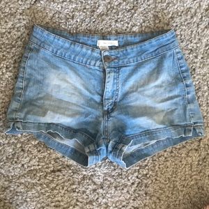 Blue asphalt light wash Jean shorts